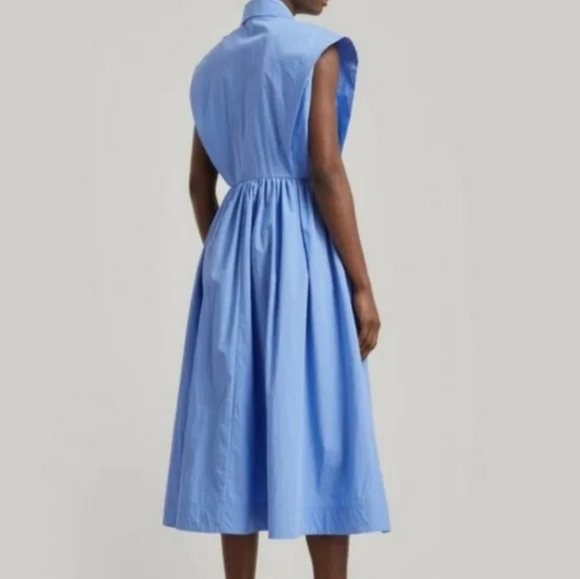 CO EXAGGERATED SHOULDER SLEEVELESS SHIRT DRESS - Picture 3 of 9